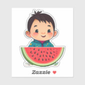 かわいい遊び心のあるスイカの漫画ステッカー シール (シート)