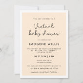 かわいい遊び心のあるタイポグラフィー 仮想ベイビーシャワー 招待状 (正面)