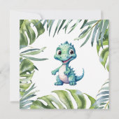 かわいい遊び心のある恐竜のベビーシャワー 招待状 (裏面)