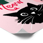 かわいい遊び部屋の楽しい猫の顔の子供部屋のポスター ピンク ポスター (角)