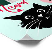 かわいい遊び部屋の楽しい猫の顔の子供部屋のポスター 緑 ポスター (角)