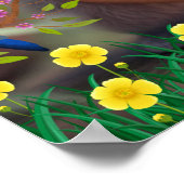 かわいい遊ウサギの花の庭のギター|過去記事 ポスター (角)