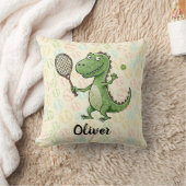 かわいい遊ディーノのテパーソナライズされたニス クッション (ブランケット)