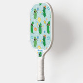 かわいい遊ピクルスのライトブルー ピックルボールラケット (左)