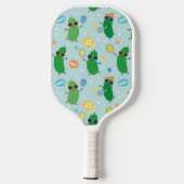 かわいい遊ピクルスのライトブルー ピックルボールラケット (裏面)