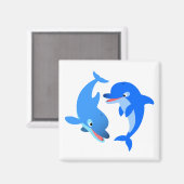 かわいい遊マンガのイルカの磁石 マグネット (正面/裏面)