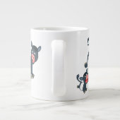 かわいい遊マンガのベルテッドゲロウェイ牛と子牛 ジャンボコーヒーマグカップ (裏面)