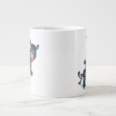 かわいい遊マンガのベルテッドゲロウェイ牛と子牛 ジャンボコーヒーマグカップ (正面)