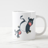 かわいい遊マンガのベルテッドゲロウェイ牛と子牛 ジャンボコーヒーマグカップ (右)