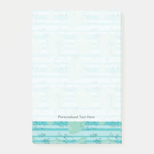 かわいい遊動物の水1 ポストイット (正面)