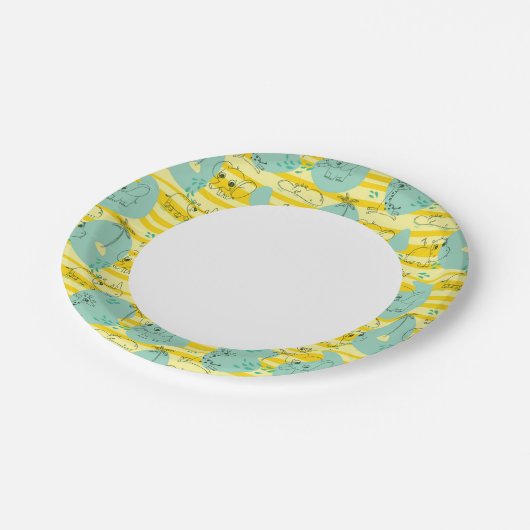 かわいい遊動物の水2 ペーパープレート (アングル)