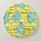 かわいい遊動物の水2 ラウンドクッション (裏面)