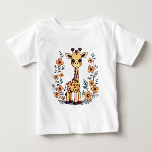 かわいい遊動物の音楽 ベビーTシャツ