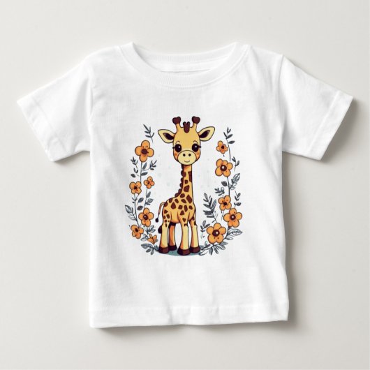 かわいい遊動物の音楽 ベビーTシャツ (正面)