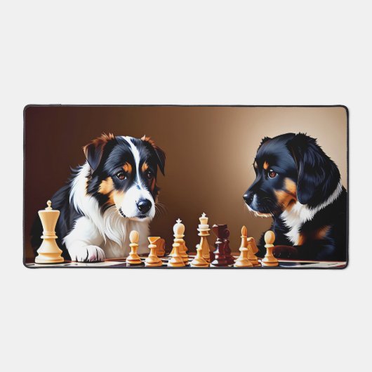 かわいい遊犬の胸 デスクマット (正面)