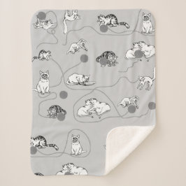 かわいい遊猫とベビーパタいけなーン シェルパブランケット