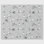 かわいい遊猫とベビーパタいけなーン ラッピングペーパー (フラット)