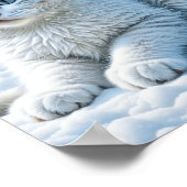 かわいい遊白猫の雪 ポスター (角)