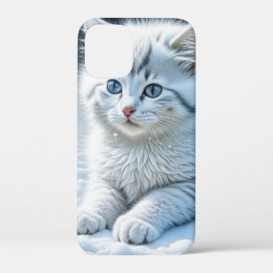 かわいい遊白猫の雪 iPhone 12 MINI ケース