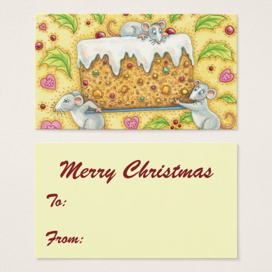 かわいい運クリスマスネズミのフルーツケーキデザート (正面&裏面)