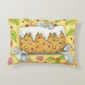 かわいい運クリスマスネズミのフルーツケーキデザート アクセントクッション (裏面)