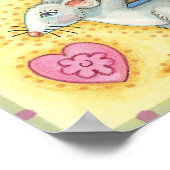 かわいい運クリスマスネズミのフルーツケーキデザート ポスター (角)