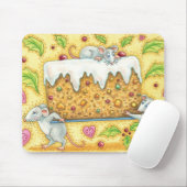 かわいい運クリスマスネズミのフルーツケーキデザート マウスパッド (マウス)