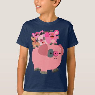 かわいい運マンガ豚の子豚 Tシャツ