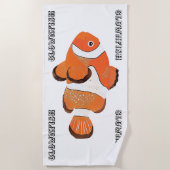 かわいい道化師 ビーチタオル (正面)