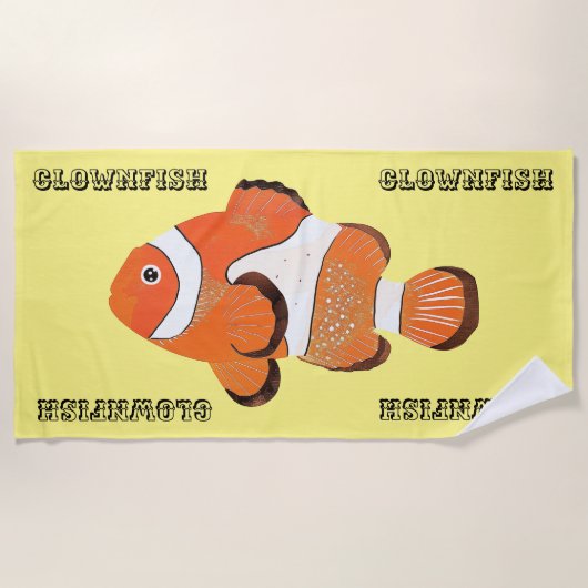 かわいい道化師 ビーチタオル (正面)