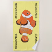 かわいい道化師 ビーチタオル (正面)