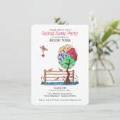 かわいい遠くにパーティー図解入りの、写真付きの 招待状 (スタンド正面)