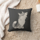 かわいい遠ぼえの漫画のオオカミの枕 クッション (ブランケット)