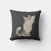 かわいい遠ぼえの漫画のオオカミの枕 クッション (正面)