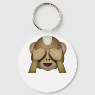 かわいい邪悪な猿Emojiを見ないで下さい キーホルダー