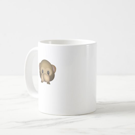 かわいい邪悪な猿Emojiを話さないで下さい コーヒーマグカップ (正面左)