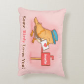 かわいい郵便集配人の鳥愛告白のしゃれの装飾用クッション アクセントクッション (裏面(縦))