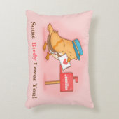 かわいい郵便集配人の鳥愛告白のしゃれの装飾用クッション アクセントクッション (正面(垂直))