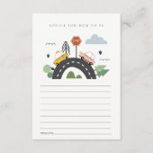 かわいい都市の乗り物ママベビーシャワーのアドバイス エンクロージャーカード (正面)