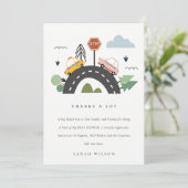 かわいい都市車の車ロードベビーシャワー サンキューカード (スタンド正面)