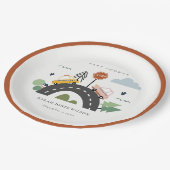 かわいい都市車の道路の街並み赤ちゃんシャワー ペーパープレート (アングル)