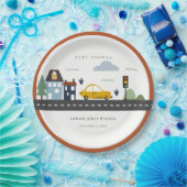 かわいい都市車の道路の街並み赤ちゃんシャワー ペーパープレート (パーティー)