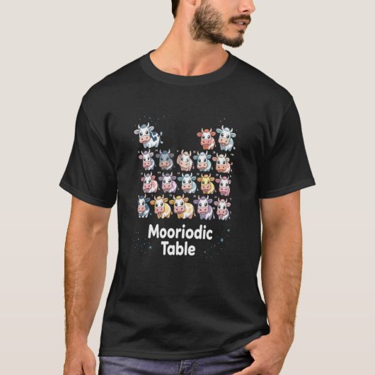 かわいい酪農化学教師 MOORIODIC 周期表 Tシャツ (正面)