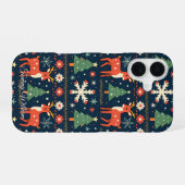かわいい醜いクリスマスセーターの模様 iPhone 16ケース (裏面横)