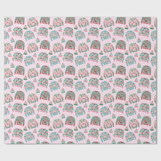 かわいい醜いクリスマスセーター ラッピングペーパー (フラット)