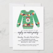 かわいい醜いセータークリスマスオーナメントホリデーパーティー 招待状 (正面)