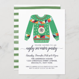 かわいい醜いセータークリスマスオーナメントホリデーパーティー 招待状