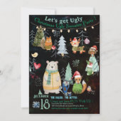 かわいい醜いセータークリスマスパーティの招待状 招待状 (正面)