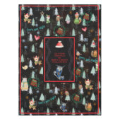 かわいい醜いセータークリスマスパーティー北欧動物 テーブルクロス (正面)