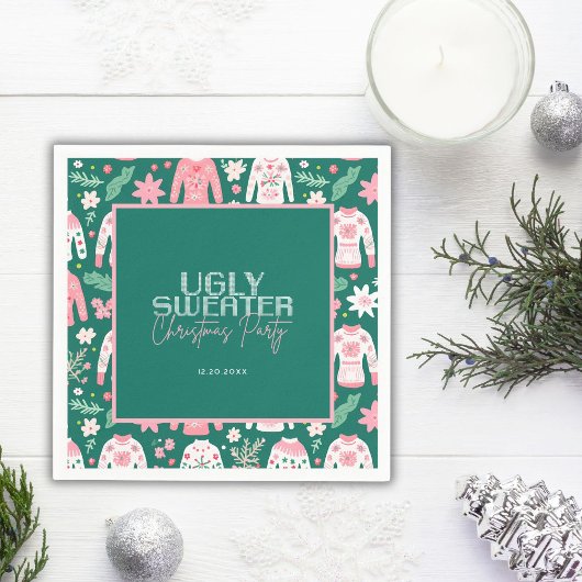 かわいい醜いセータークリスマスパーティー スタンダードカクテルナプキン